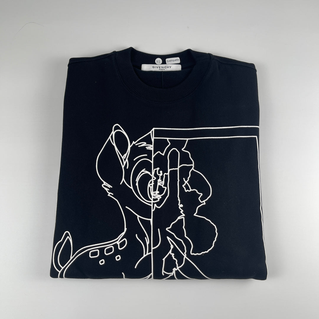 Givenchy White Drawing Black Crewneck