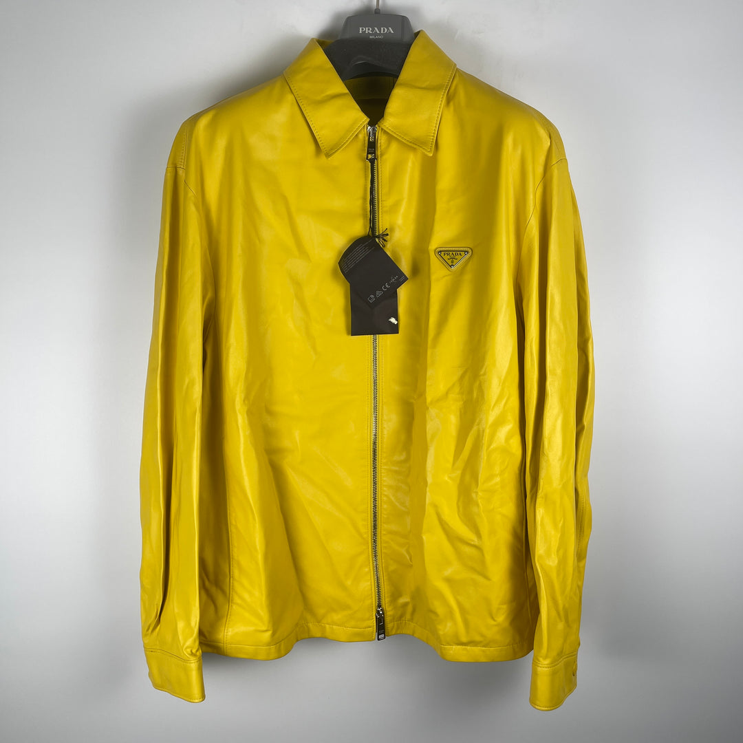Prada Yellow Leather Jacket