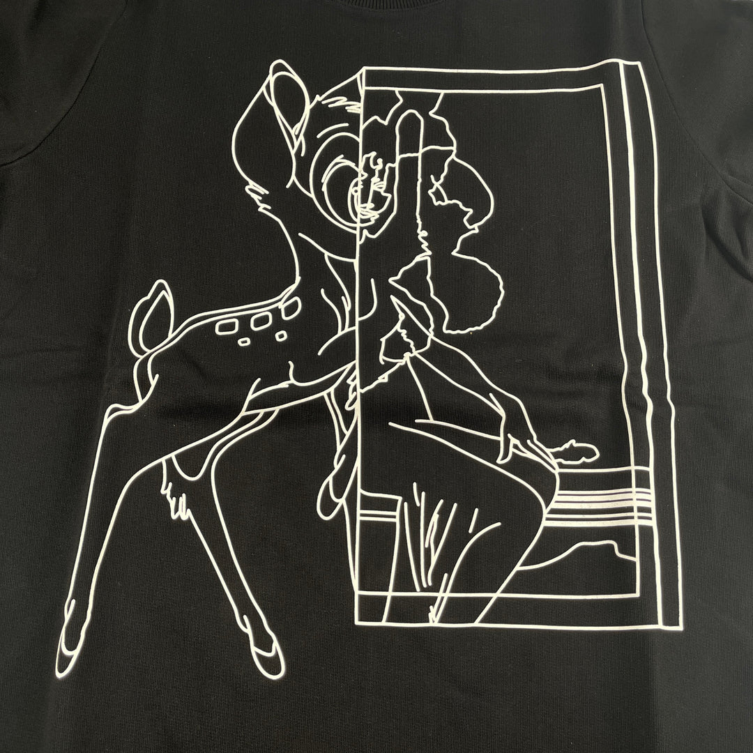 Givenchy White Drawing Black Crewneck