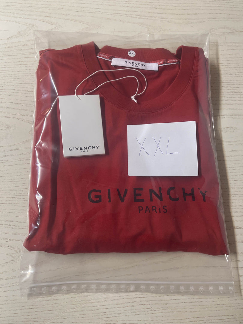 Givenchy Red Tee Black Logo