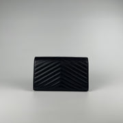 YSL Cassandre Chain Wallet In Grain Leather
