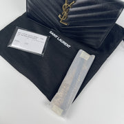 YSL Cassandre Chain Wallet In Grain Leather